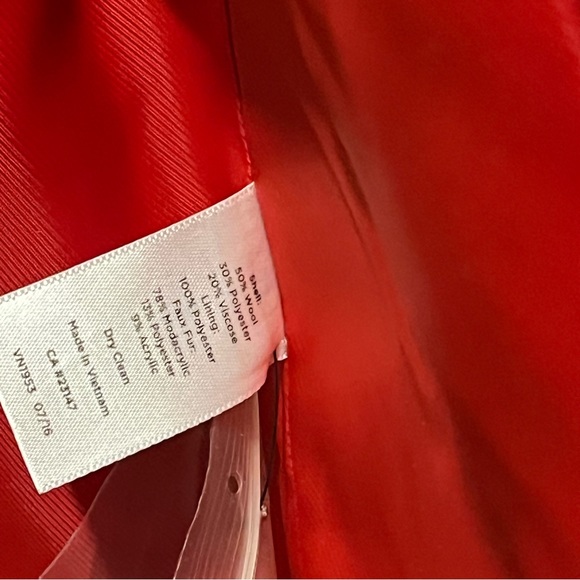 💲ON SALE💲TALBOTS NWT AUTHENTIC WOOL BLEND TAN FAUX FUR COLLAR CLASSIC COAT - Picture 13 of 17